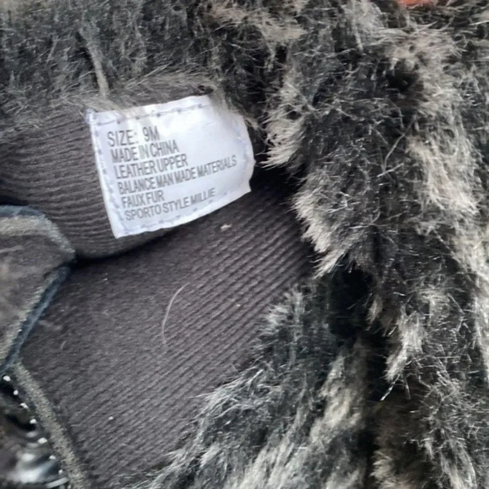 Sporto Millie Stone Suede W Faux Fur Lace-up Winter Snow Boot Waterproof Sz 9M